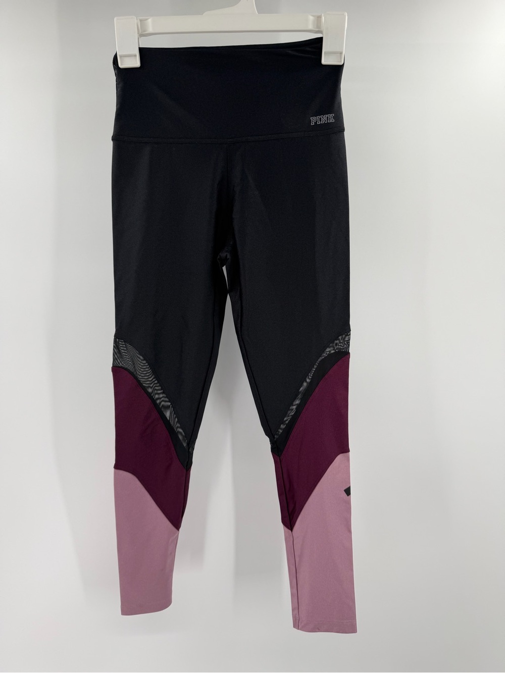 Victoria’s Secret Pink Ultimate Shiney Mesh Detail Leggings Size XS New Flaw